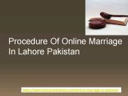 Procedure Of Online Marriage In Lahore Pakistan
