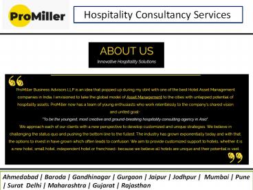 Hospitality Consultancy Services