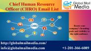Chief Human Resource Officer (CHRO) Email List