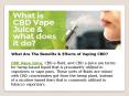 What Are The Benefits & Effects of Vaping CBD? PowerPoint PPT Presentation