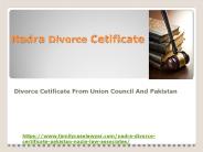 Nadra Divorce Certificate 2019