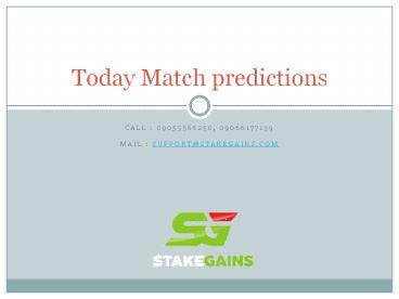 Today match predictions