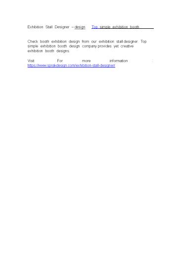 Exhibition Stall Designer –  Top simple exhibition booth design