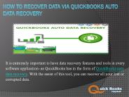 How to Recover Data Via QuickBooks Auto Data Recovery