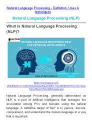 Natural Language Processing (NLP)