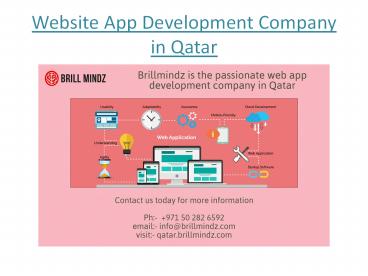 Website App Development Company Qatar | Brillmindz