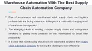 Warehouse Automation WIth The Best Supply Chain Automation Company