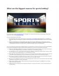 What are the biggest reasons for sports betting? PowerPoint PPT Presentation