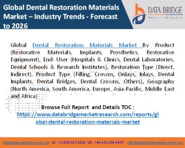 Global dental restoration materials market