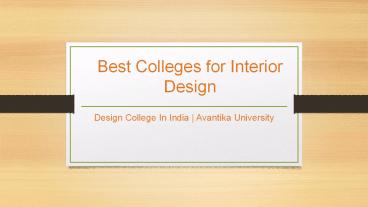 Best Colleges for Interior Design - Avantika University
