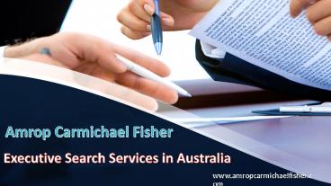 Executive Search Services in Australia -  Amrop Carmichael Fisher 