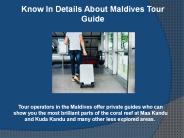 Know In Details About Maldives Tour Guide