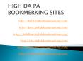 high da pa  bookmarking sites PowerPoint PPT Presentation