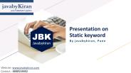 Important of Static Keyword in Java Programming