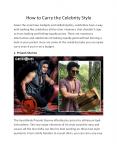 How to Carry the Celebrity Style PowerPoint PPT Presentation