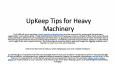 UpKeep Tips for Heavy Machinery PowerPoint PPT Presentation