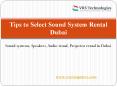 Sound System Rental | AV Rental Dubai | Dubai Sound Systems PowerPoint PPT Presentation