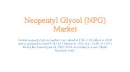Neopentyl Glycol (NPG) Market
