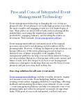 Pros and Cons of Integrated Event Management Technology PowerPoint PPT Presentation