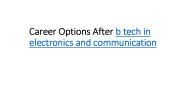 Career Options After b tech in electronics and communication