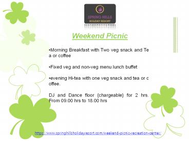 Weekend Picnic Spots near Pune, One Day Picnic Resort near Pune