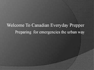 Emergency Preparedness in Disaster