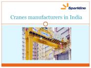 Cranes manufacturers in India