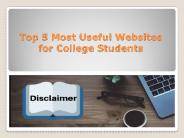 Useful Websites for College Students