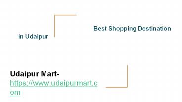 Best Shopping Destination in Udaipur