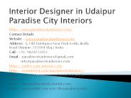 Interior Designer in Udaipur Paradise City Interiors