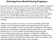 Detoxing From Alcohol During Pregnancy