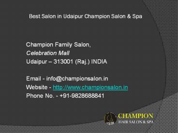 Makeup Artist in Udaipur Champion Salon and Spa