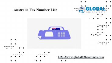 Australia Fax Number List