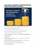 HOW VIRTUAL ASSISTANT FOR ENTREPRENEURS IS PROVING AN EFFECTIVE ASSET PowerPoint PPT Presentation