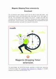 Magento Shipping Timer extension by Knowband
