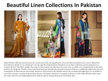 Beautiful Linen Collections in Pakistan