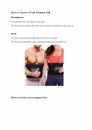 Best Waist Trimmer Belt