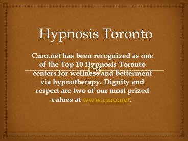 Hypnosis Toronto - curo.net