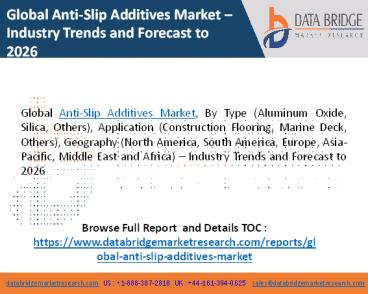 Global anti slip additives market