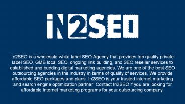 White Label Local SEO - In2SEO