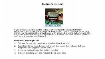 Tea Tree Gel By Nicci Skin Care