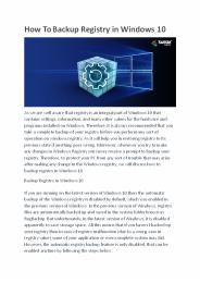 How To Backup Registry in Windows 10