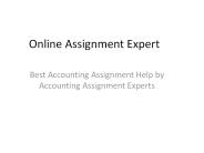 Accounting Assignment Help by Professional Expert Writers