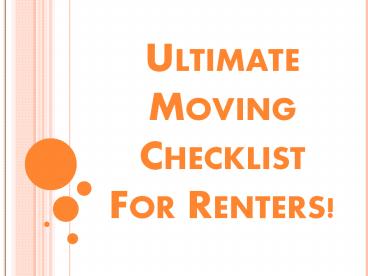 Ultimate Moving Checklist for Renters