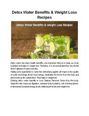 Detox Water Benefits & Weight Loss Recipes