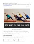 Business NamesFitnessHealth Best Names for Your Yoga Class PowerPoint PPT Presentation