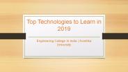 Top Technologies to Learn in 2019 - Avantika University