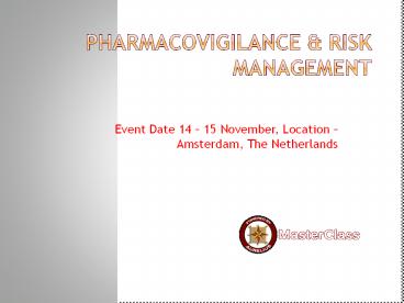 Pharmacovigilance Masterclass in europe