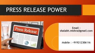 Press Release Writing And Distributing Service