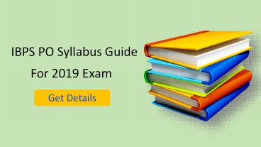 IBPS PO Syllabus Guide